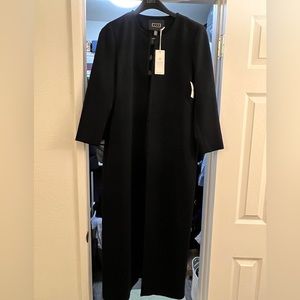 BRAND NEW AYR deep navy/almost black long coat Size L